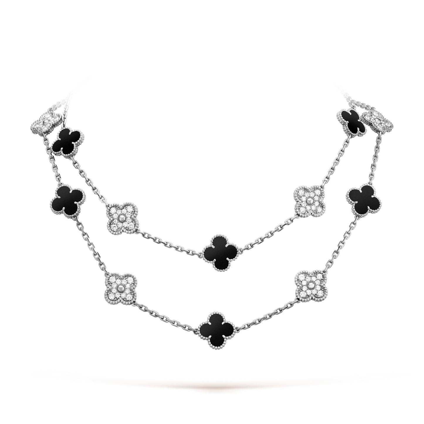 [Elite]CLOVER 20 MOTIFS ONYX DIAMOND SILVER