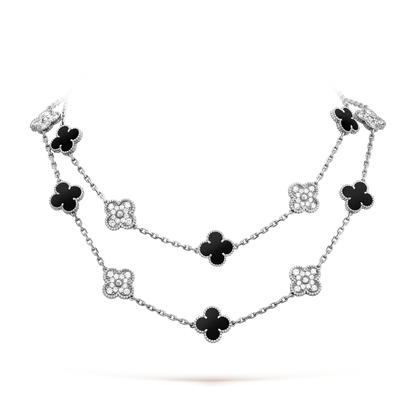 [Elite]CLOVER 20 MOTIFS ONYX DIAMOND SILVER