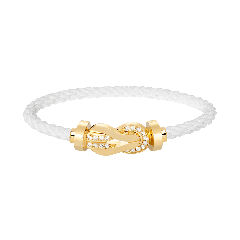 [Elite]CHANCE LARGE 8 FIGURE BUCKLE HALF DIAMOND BRACELET GOLD