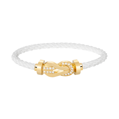 [Elite]CHANCE LARGE 8 FIGURE BUCKLE HALF DIAMOND BRACELET GOLD