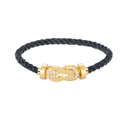 [Elite]CHANCE LARGE 8 FIGURE BUCKLE HALF DIAMOND BRACELET GOLD