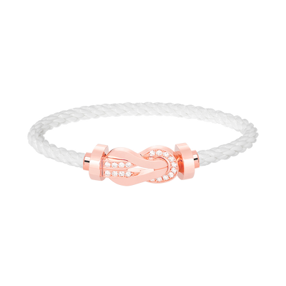 [Elite]CHANCE LARGE 8 FIGURE BUCKLE HALF DIAMOND BRACELET ROSE GOLD