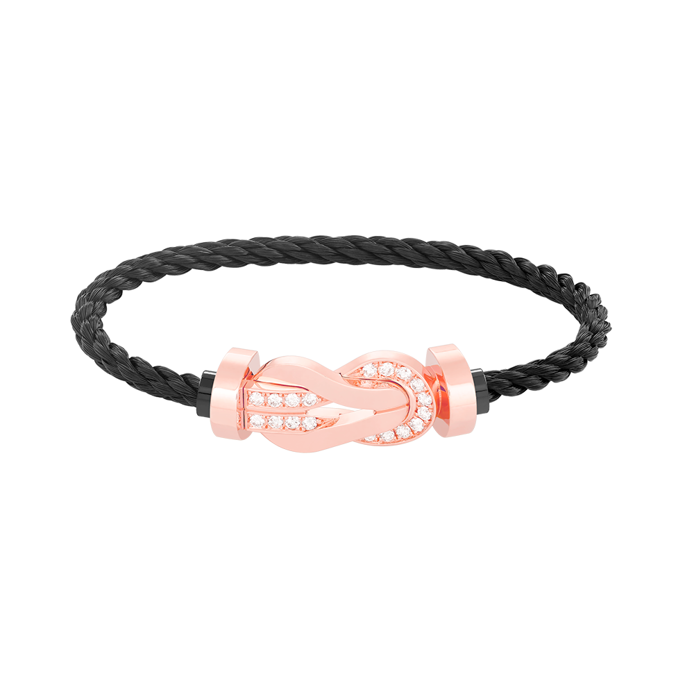 [Elite]CHANCE LARGE 8 FIGURE BUCKLE HALF DIAMOND BRACELET ROSE GOLD
