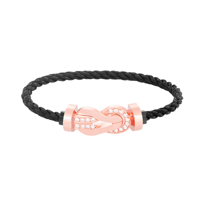 [Elite]CHANCE LARGE 8 FIGURE BUCKLE HALF DIAMOND BRACELET ROSE GOLD