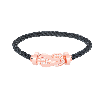 [Elite]CHANCE LARGE 8 FIGURE BUCKLE HALF DIAMOND BRACELET ROSE GOLD