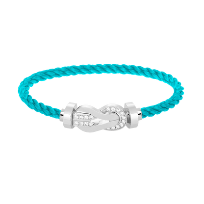 [Elite]CHANCE LARGE 8 FIGURE BUCKLE HALF DIAMOND BRACELET SILVER