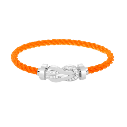 [Elite]CHANCE LARGE 8 FIGURE BUCKLE HALF DIAMOND BRACELET SILVER