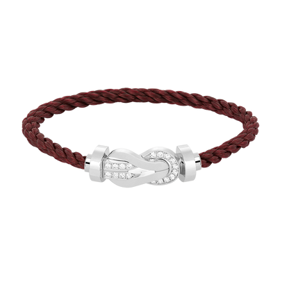 [Elite]CHANCE LARGE 8 FIGURE BUCKLE HALF DIAMOND BRACELET SILVER