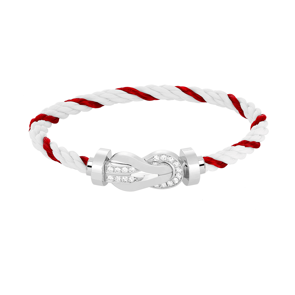 [Elite]CHANCE LARGE 8 FIGURE BUCKLE HALF DIAMOND BRACELET SILVER
