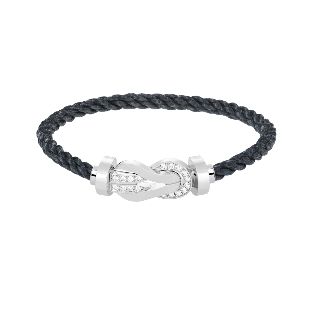 [Elite]CHANCE LARGE 8 FIGURE BUCKLE HALF DIAMOND BRACELET SILVER
