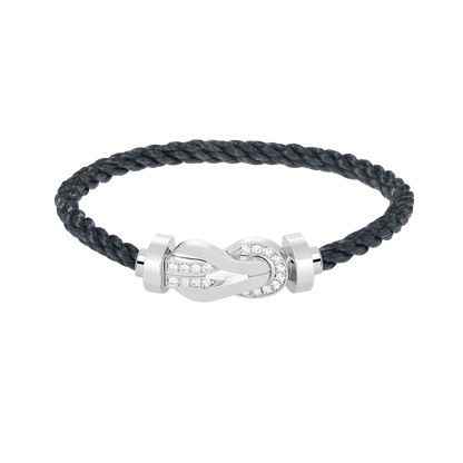 [Elite]CHANCE LARGE 8 FIGURE BUCKLE HALF DIAMOND BRACELET SILVER