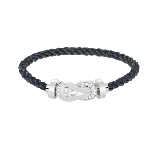 [Elite]CHANCE LARGE 8 FIGURE BUCKLE HALF DIAMOND BRACELET SILVER