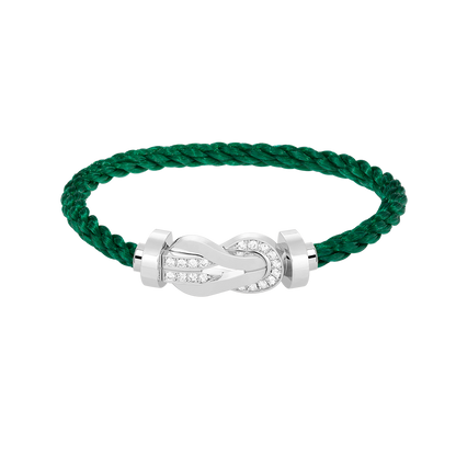 [Elite]CHANCE LARGE 8 FIGURE BUCKLE HALF DIAMOND BRACELET SILVER