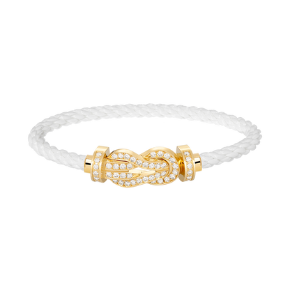 [Elite]CHANCE LARGE 8 FIGURE BUCKLE FULLDIAMOND BRACELET GOLD