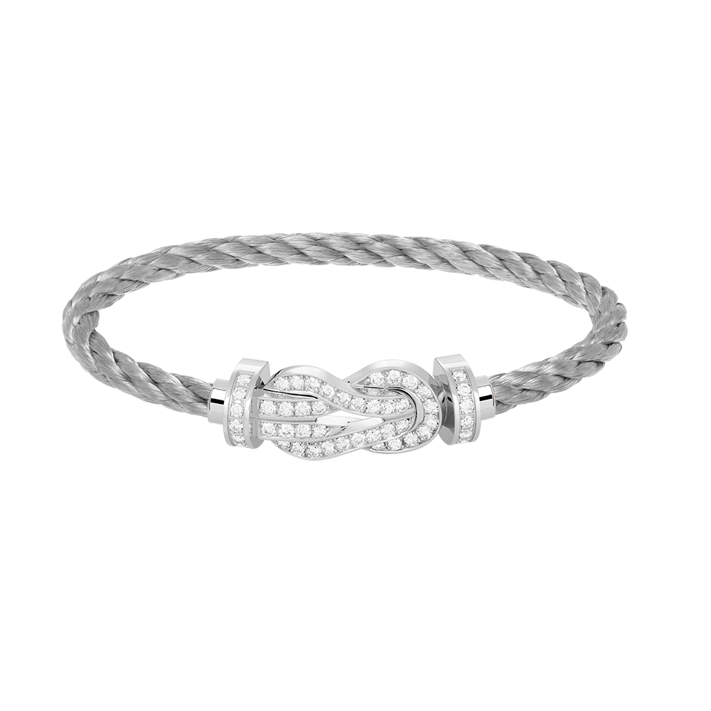 [Elite]CHANCE LARGE 8 FIGURE BUCKLE FULL DIAMOND BRACELET SILVER