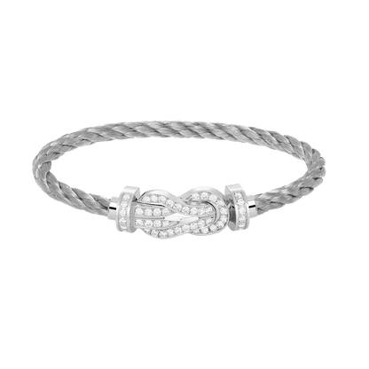 [Elite]CHANCE LARGE 8 FIGURE BUCKLE FULL DIAMOND BRACELET SILVER
