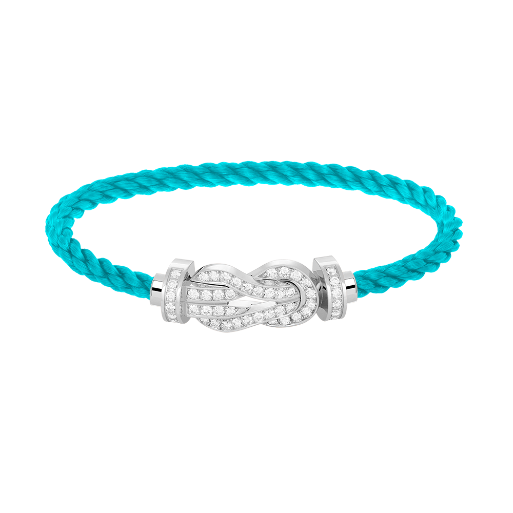 [Elite]CHANCE LARGE 8 FIGURE BUCKLE FULL DIAMOND BRACELET SILVER