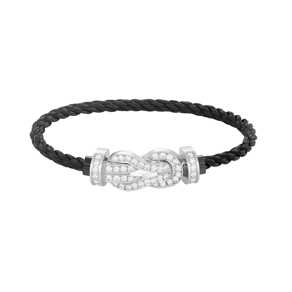 [Elite]CHANCE LARGE 8 FIGURE BUCKLE FULL DIAMOND BRACELET SILVER