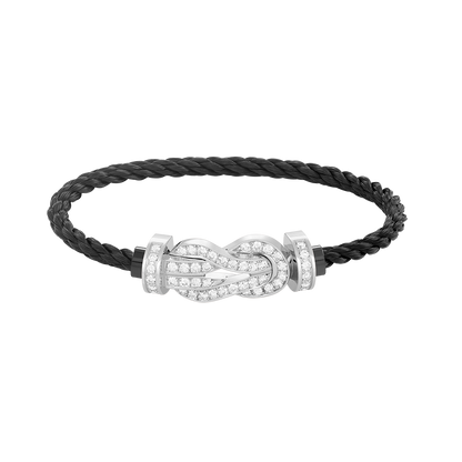 [Elite]CHANCE LARGE 8 FIGURE BUCKLE FULL DIAMOND BRACELET SILVER