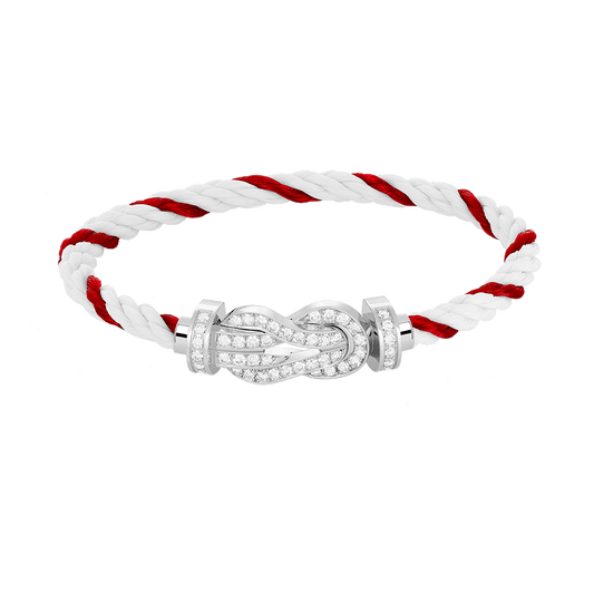 [Elite]CHANCE LARGE 8 FIGURE BUCKLE FULL DIAMOND BRACELET SILVER