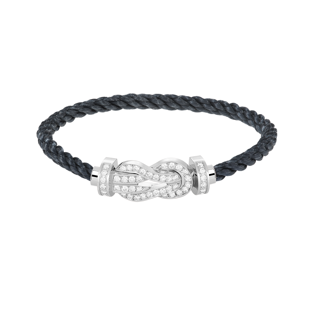 [Elite]CHANCE LARGE 8 FIGURE BUCKLE FULL DIAMOND BRACELET SILVER