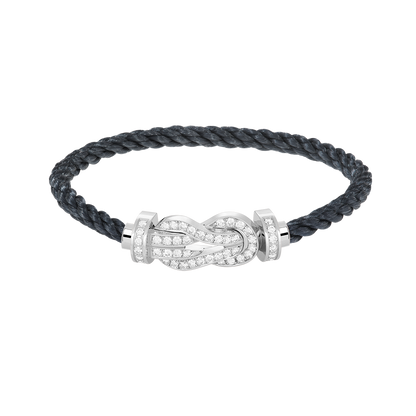 [Elite]CHANCE LARGE 8 FIGURE BUCKLE FULL DIAMOND BRACELET SILVER