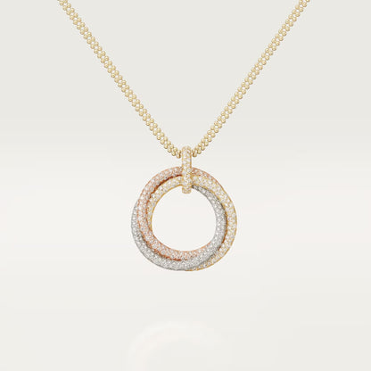 [Elite]TRINITY LARGE FULL DIAMOND  NECKLACE