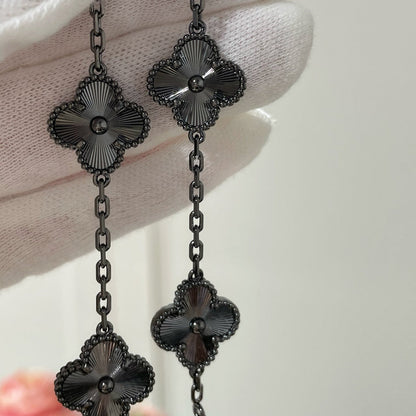 [Elite]CLOVER 5 MOTIF BLACK BRACELET