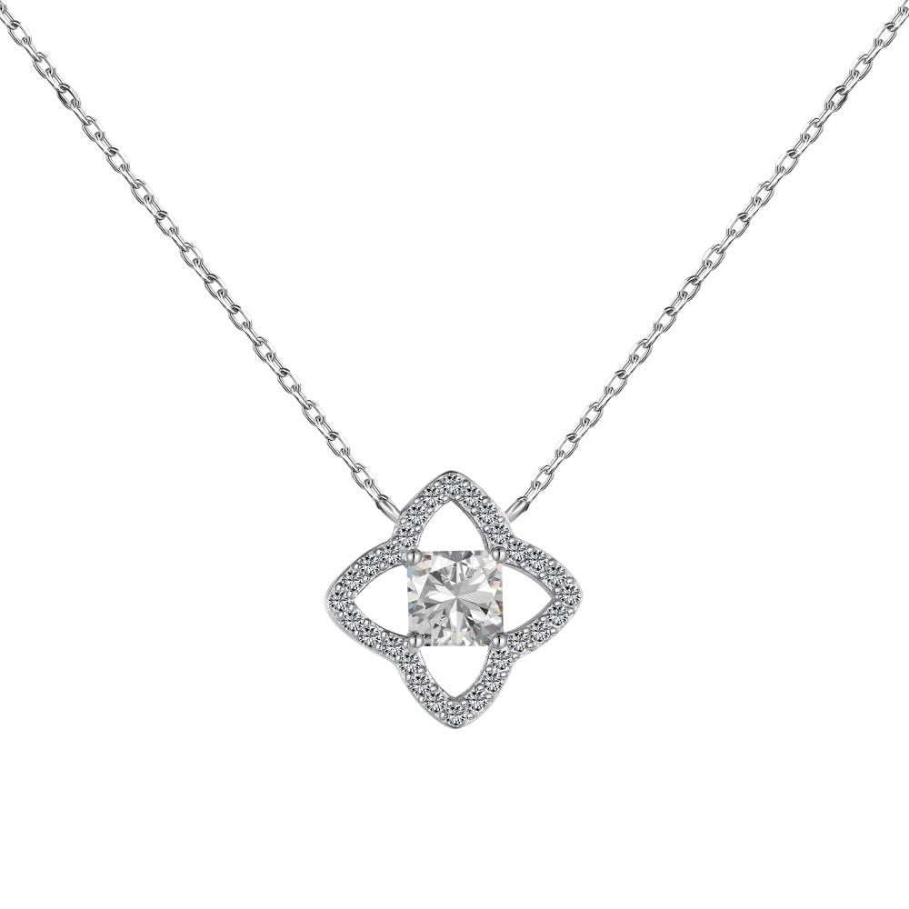 [Elite]Exquisite Flower Shape Princess Cut Necklace