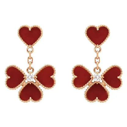 [Elite]SWEET CLOVER CARNELIAN EARRINGS