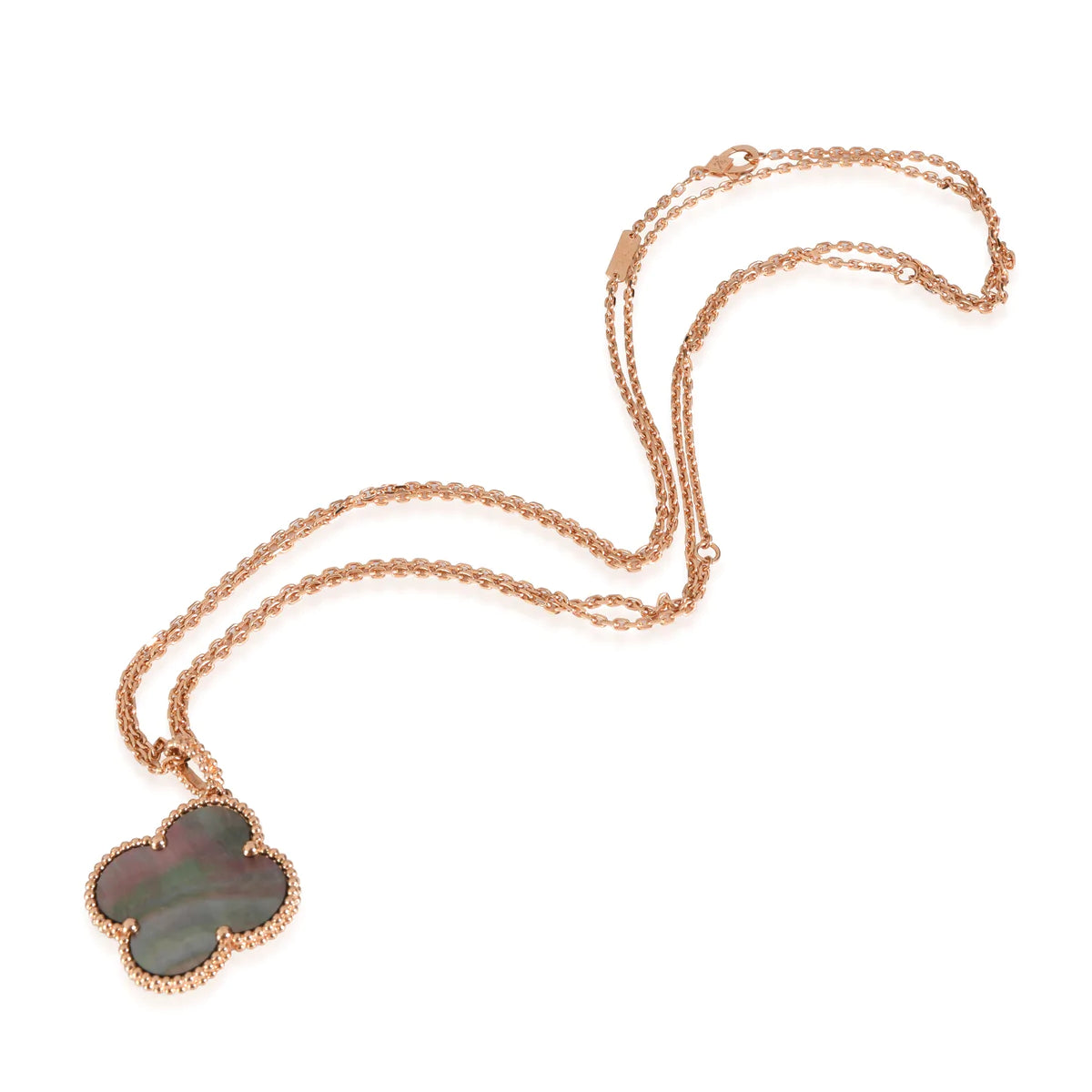 [Elite]CLOVER 25MM GOLD DARK MOP BIG CLOVER NECKLACE