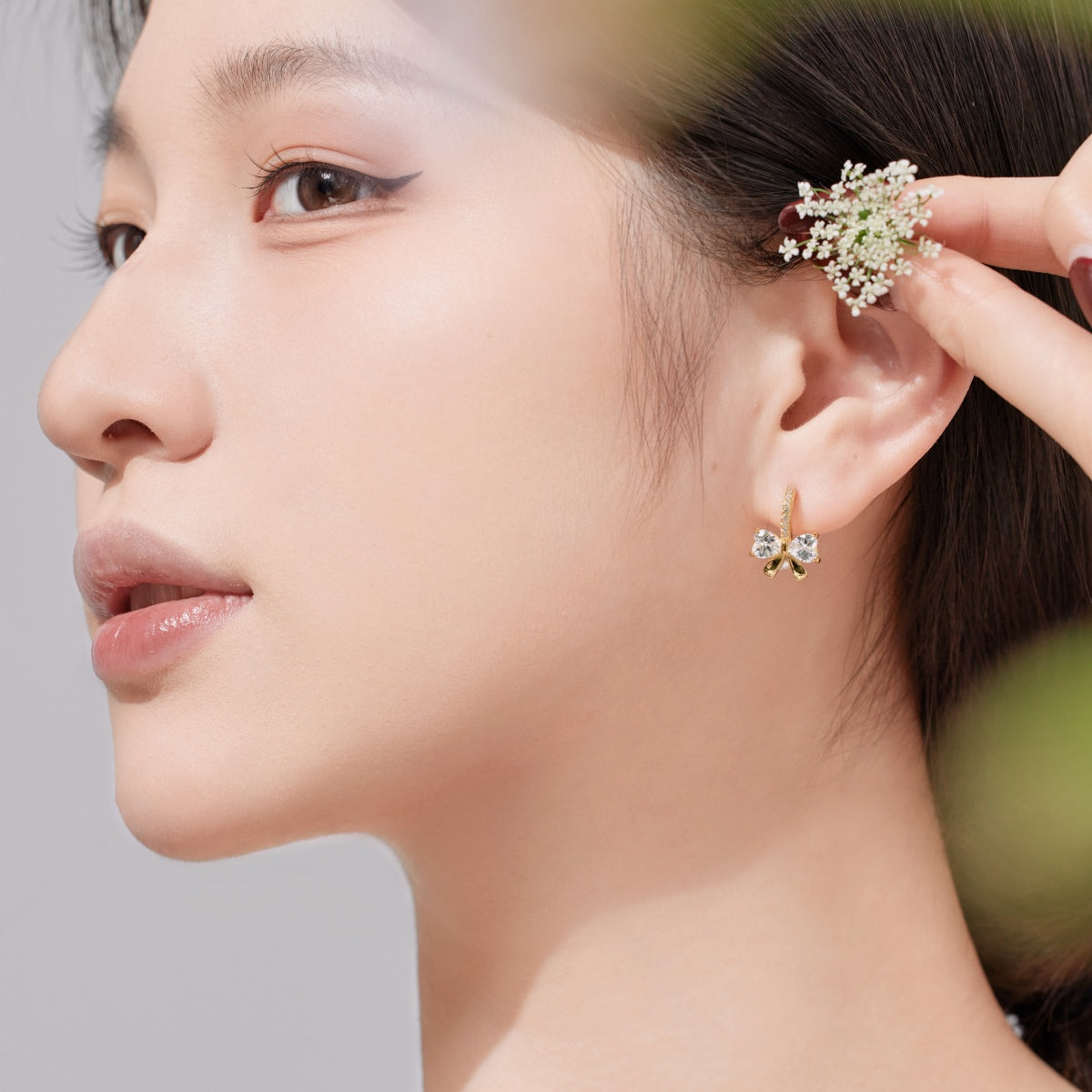 [Elite]Exquisite Earrings With Heart-Shaped Bow Design