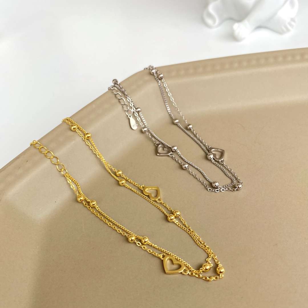 [Elite]Dainty Double Layer Love Heart Bracelet