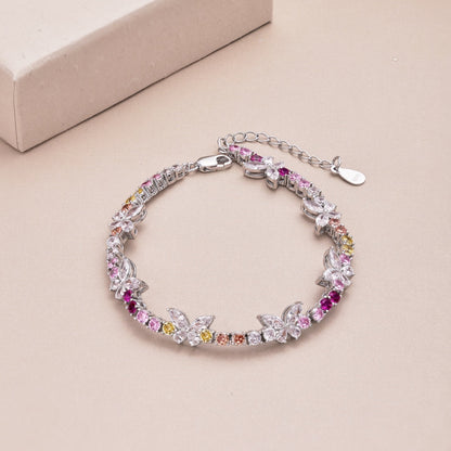 [Elite]Ornate Colorful Butterfly Shape Round Cut Daily Bracelet