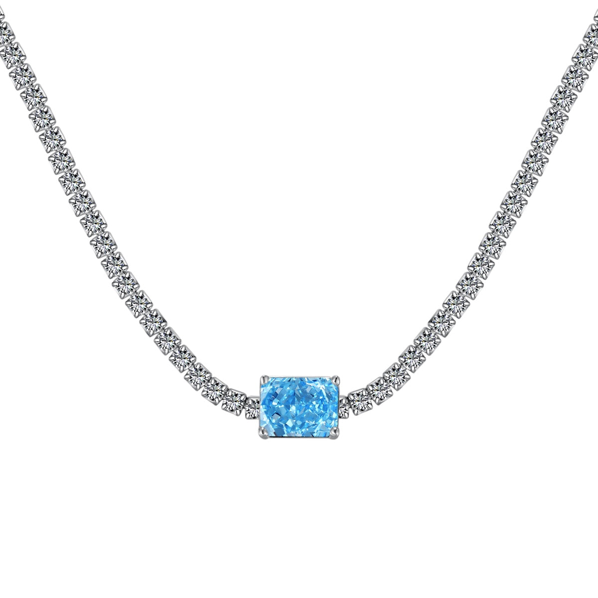 [Elite]2.0 carat Ornate Emerald Cut Necklace