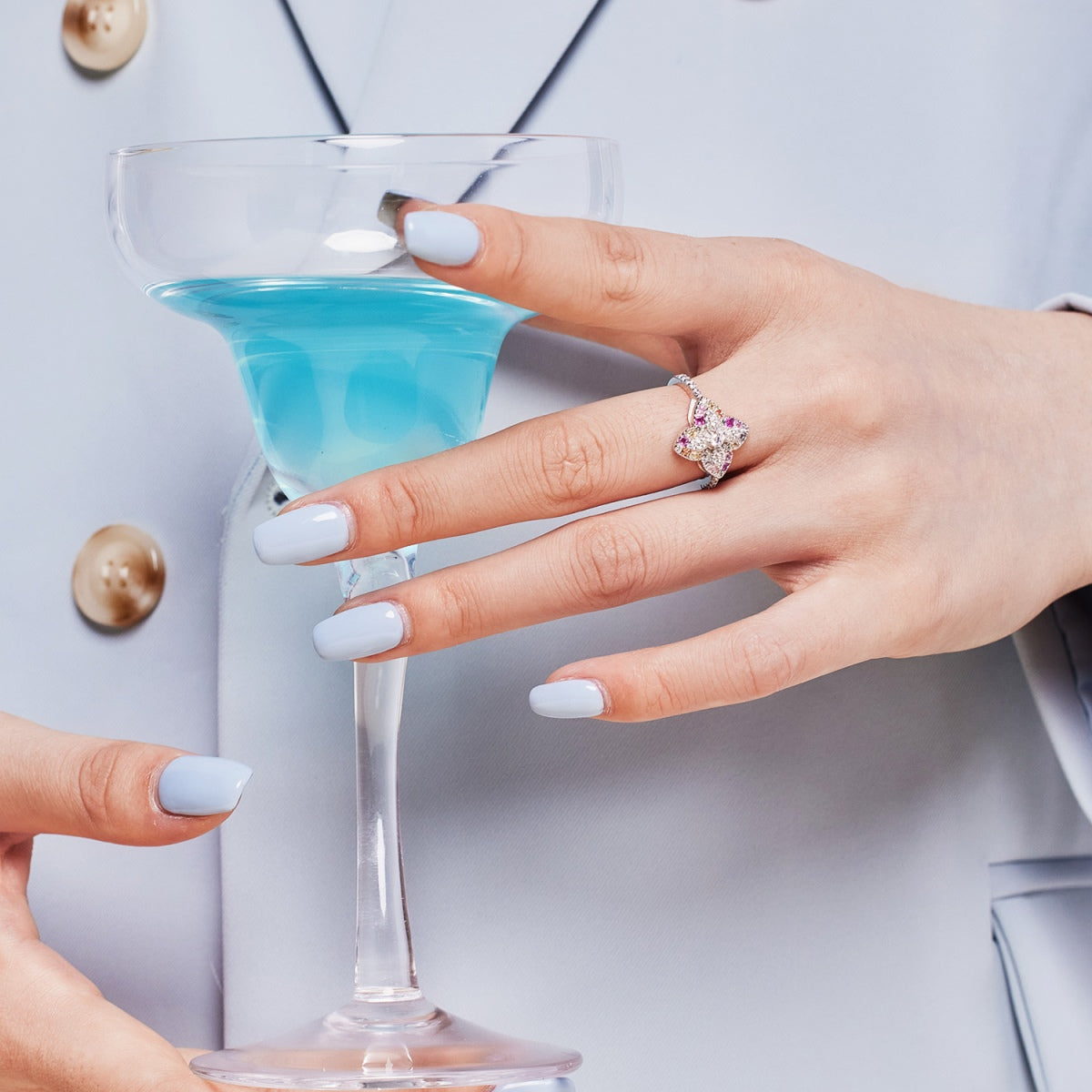 [Elite]Luxurious Colorful Flower Shape Banquet Ring