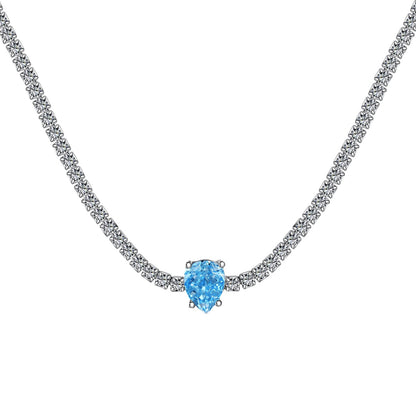 [Elite]1.0 carat Unique Pear Cut Tennis Necklace