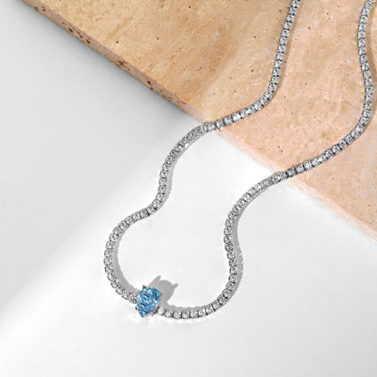 [Elite]1.0 carat Unique Pear Cut Tennis Necklace