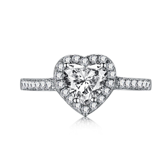 [Elite]Eternity Splashy Romantic Heart Shape Lover Ring