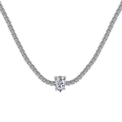 [Elite]1.0 carat Unique Pear Cut Tennis Necklace