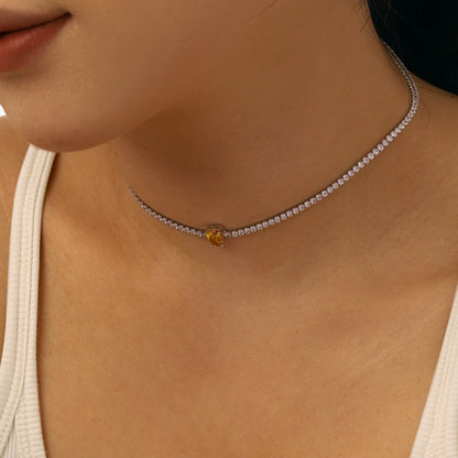 [Elite]1.0 carat Unique Pear Cut Tennis Necklace
