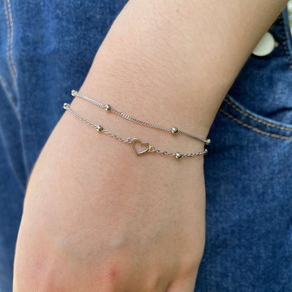 [Elite]Dainty Double Layer Love Heart Bracelet