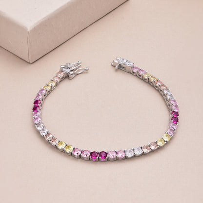 [Elite]Radiant Colorful Round Cut Tennis Bracelet