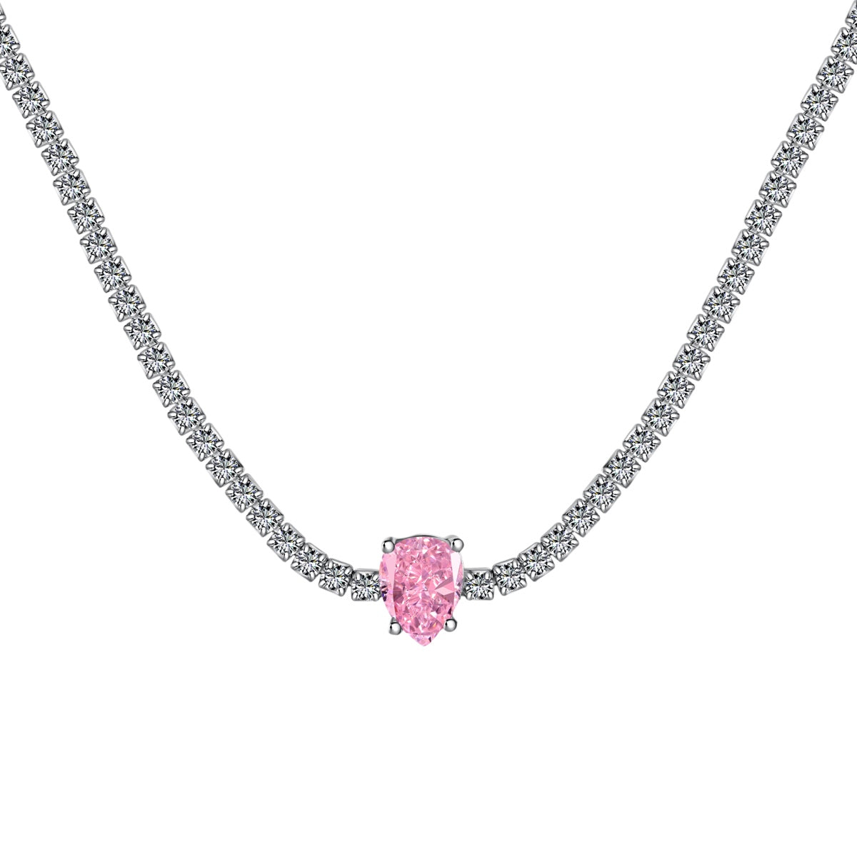 [Elite]1.0 carat Unique Pear Cut Tennis Necklace