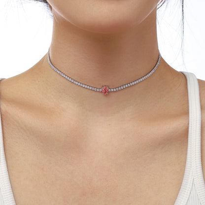 [Elite]1.0 carat Unique Pear Cut Tennis Necklace