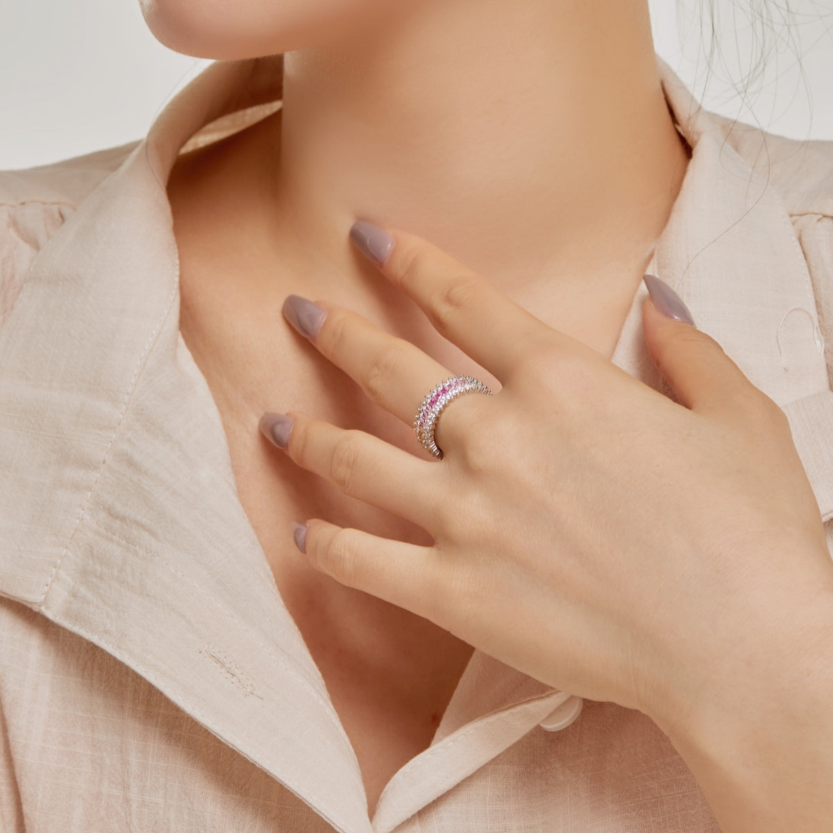 [Elite]Ornate Colorful Radiant Cut Daily Ring