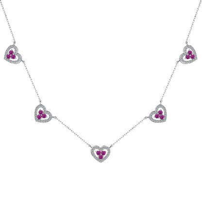 [Elite]Sparkling Five Heart Necklace