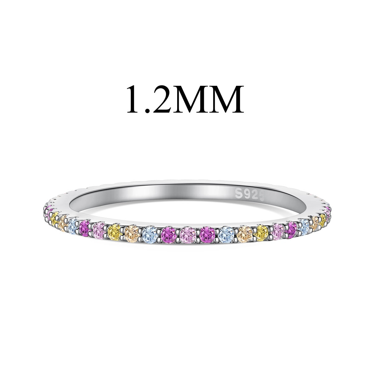 [Elite]Ornate Colorful Round Cut Tennis Ring