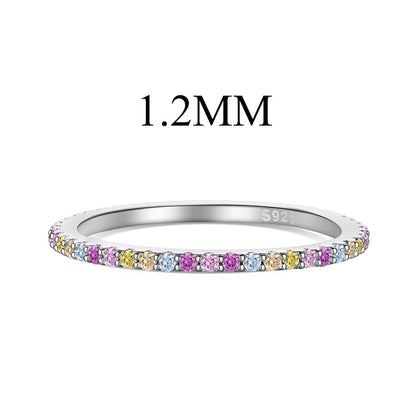 [Elite]Ornate Colorful Round Cut Tennis Ring