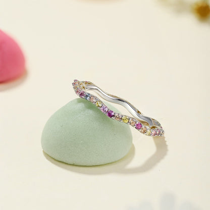 [Elite]Dainty Colorful Round Cut Party Ring